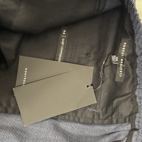 Robert Barakett Men’s 36 Blue Plaid Wool Blend Pants - Picture 7 of 11